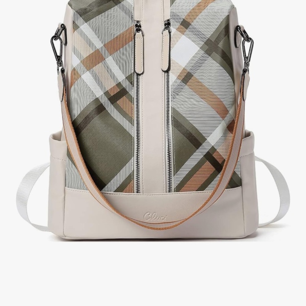 Chic Beige and Olive women's backpack Bag